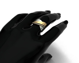 anel tresto moda tecnologia ouro joalheria imprimível prata branco impressão metal prinring jóia mulher feminino joias imprimir cafajeste jóias argolas 3d print model - Mito3D