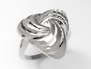 ring triad stl jewelry jewel rings gem gems jewellery diamond gemstones stones gemstone gold brilliant symbolism jewels diamonds 3d print model - Mito3D
