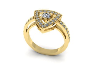 bague triangle bijoux de l'anneau les pierres le diamant or doigt anneaux 3d print model - Mito3D