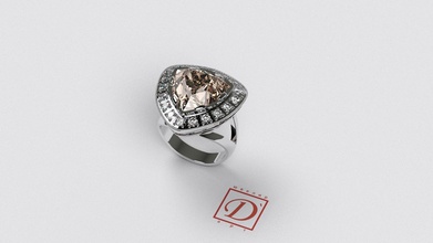 ring-Dreieck Schmuck Schmuck-Herausforderung ring diamond Billionen US-Dollar Dreieck Ringe Diamant-ring 3d print model - Mito3D