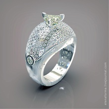anillo de billones gema muchos diamantes diseño moderno vídeo la joyería caro elegante dólares los contemporáneo comodidad ajuste gem diamante anillos 3d print model - Mito3D