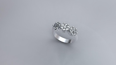 ring-Trilogie Schmuck ring Trilogie diamond Hochzeit bridal Ehe Geburtstags engagement Braut gold Ringe 3d print model - Mito3D