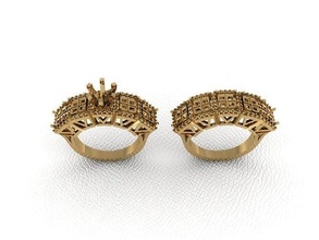 bague jumeaux 367 or mode beauté diamant mariage bijou bijoux pendentif fiançailles platine imprimable engagement argent gemme fête 3d print model - Mito3D