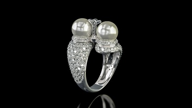 anel gêmeos pérola zodíaco jóia ouro joias joalheria argolas 3d print model - Mito3D