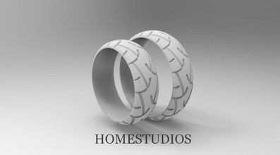 ring tyre jewelry tire gold wedding rings silver printable platinum prototyping 3d print model - Mito3D