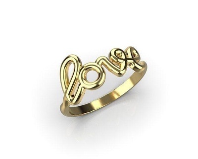 ring u love jewelry gold fashion printable beautiful lightweight diamond silver cheap rings christmas 3d print model - Mito3D