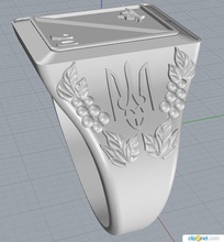 anel ucrânia jóias bling acessório vestuário 3dm stl selo anéis rhino de prata 3d print model - Mito3D