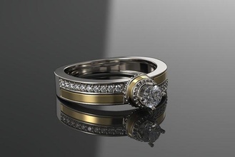bague unique bijoux mariage platine luxe précieux élégant mode diamant anneaux rend 3d print model - Mito3D