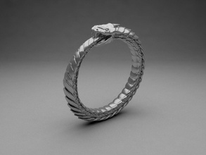 ring uroboros snake silver platinum printable jewelry design cult rings 3d print model - Mito3D