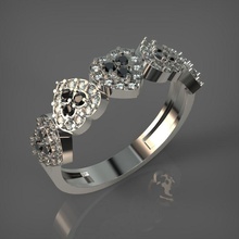 anello v-106-r gioielli gioiello gemma diamante preziosi di fidanzamento matrimonio disco platino oro brillante brilhante diamant anelli diamanti nozze 3d print model - Mito3D