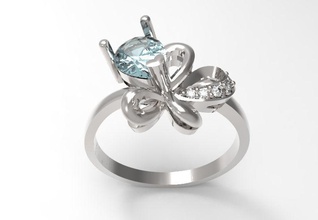 ring venice stl jewelry jewel gem precious diamond engagement jewellery platinum gemstone sapphire gems gold topaz brilliant diamant fashion love heart rings 3d print model - Mito3D
