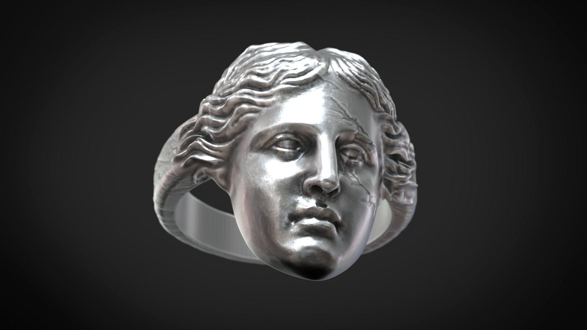 ring venus de milo greek godess aphrodite ancient mythology silver oxydized jewelry rings 3D print model - Mito3D
