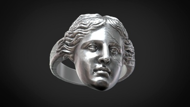 yüzük venüs milo yunan tanrıça afrodit antik mitoloji gümüş oksitlenmiş takı yüzükler 3d print model - Mito3D