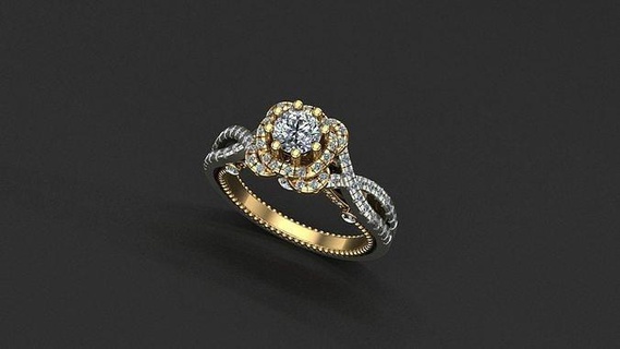 bague vrai diamants bijoux platine mariage luxe gemme mode or engagement argent brillant diamant doigt saphir rubis imprimable anneaux 3d print model - Mito3D