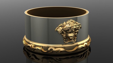 ring versace 18k jewelry gold alliance men rings 3d print model - Mito3D