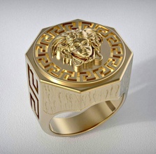 ring mode versace gold silber frau druckbar schmuck hochzeit schönheit juwel platin drucken diamant ringe 3d print model - Mito3D