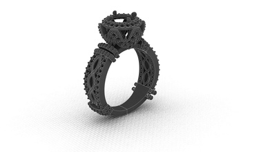 ring victoria jewelry fashion rhino5 crown diamond rings 3d print model - Mito3D
