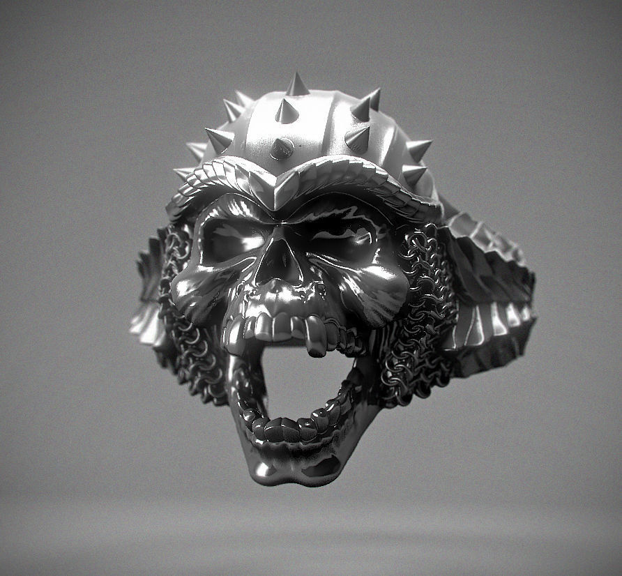 ring viking skull jewelry 3d model print rings 3D print model - Mito3D