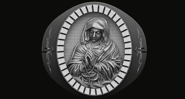 yüzük bakire Mary aziz heykel Hıristiyanlık çapraz din takı yüzükler nesne Katoliklik isa Kutsal Kitap Hıristiyan Sanat 3d print model - Mito3D