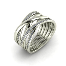 anel w15 mulheres ouro diamantes joalheria argolas 3d print model - Mito3D