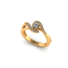 ring w19 jewelry gold diamond women engagement rings 3d print model - Mito3D