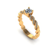 anillo w20 diamantes gemas joyería joya Moda oro coleta anillos 3d print model - Mito3D