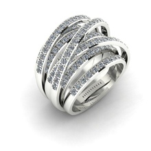 bague w22 anneaux or diamant bijoux 3d print model - Mito3D