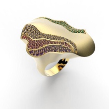 anillo de aguas la joyería lujo moda fahsion los anillos joya 3d oro diamante brillante 3d print model - Mito3D