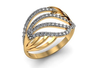 anello serie di onde gioielli 3dprint la stampa cad diamante brillante moda printversion matrimonio preziosi oro argento disco platino gemma gli orecchini set anelli 3d print model - Mito3D