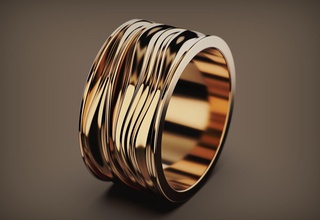 anel ondas 3d modelo ouro prata geométrico imprimível platina arte 18 10 joalheria argolas 3d print model - Mito3D