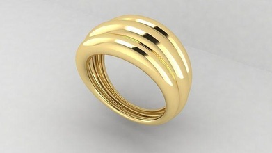 anel ondas joalheria gema platina luxo quilate ouro precioso brilhando acessório moda imprimível brilhante safira beleza prata argolas 3d print model - Mito3D