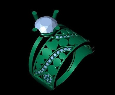 squillare nozze oro gioielleria stampabile diamante gioiello gemma anelli 3d print model - Mito3D
