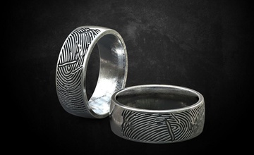 anillo de boda huellas dactilares muchos tamaños 226 la joyería 3dprinted diseño moda oro joya impresión printabl imprimible creación prototipos los anillos plata 3d print model - Mito3D