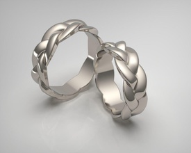 bague mariage impression modèle bijoux ornement or brillant imprimable engagement cool anneaux 3d print model - Mito3D