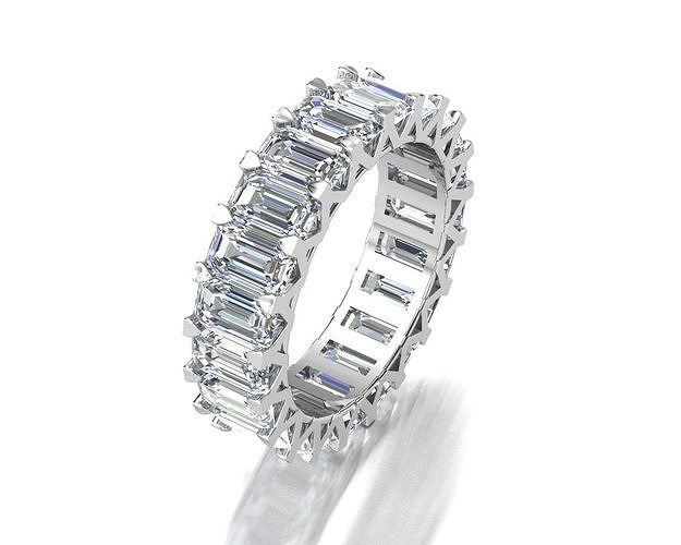 anel whid diamante esmeralda joalheria luxo ouro argolas 3D print model - Mito3D