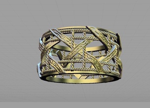 ring wicker basket jewelry silver gold wedding sterling printable jewel jewellery platinum fashion luxury rings 3d print model - Mito3D