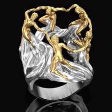 ring wilden Tanz Schmuck gold Silber bedruckbar ist Juwel sterling Mode-ring Mode-Schönheit drucken cnc cocktail-ring Ringe 3d print model - Mito3D