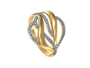anillo devanado conjunto 3djewelry hermoso brillante canalla diamante elegante compromiso moda joya oro platino joyería joyeria cera precioso versión impresa plata boda anillos 3d print model - Mito3D