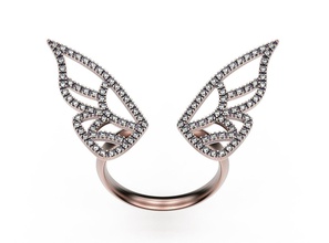 anillo alas ligero mariposa plata oro gemas Moda belleza regalo dedo libra esterlina imprimible diamante enganchar Boda compromiso vendimia joyería joya anillos 3d print model - Mito3D