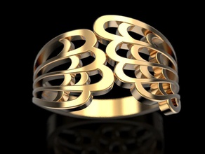 bague ailes d'embrasser doigt bijoux d'impression 3dprinted imprimable les anneaux de la conception l'anneau joyau or mode printabl l'impression d'autres le prototypage d'argent embrassant 3d print model - Mito3D