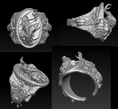 anello di stregoneria gioielli procedura guidata argento stampabile mago fata gemma magicitem la chiaroveggenza witchery dungeonsanddragons anelli 3d print model - Mito3D