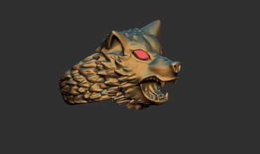 yüzük kurt yüzükler wolfhead yüzükkafalı kurt altın gümüş takı 3d print model - Mito3D