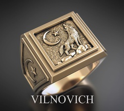 ring wolf Schmuck jewell sterling Juwel Silber bedruckbar ist Platin Ringe 3d print model - Mito3D