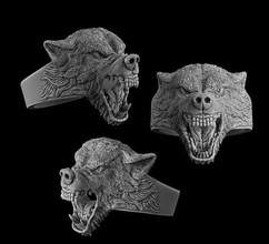 ring wolf ring rings wolf wolves jewelry silver printable jewel jewellery head heads jeweller werewolf grin