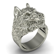 anel de lobo jóias animais ouro natureza anéis 3d print model - Mito3D