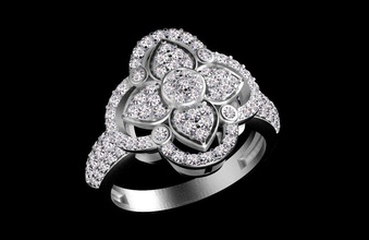 anel mulher jóias diamantes diamante ouro de prata a anéis 3d print model - Mito3D