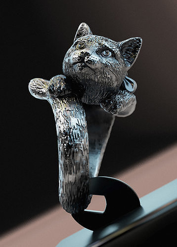 ring women-kitten jewerly women kitten cat jewelry rings 3D print model - Mito3D