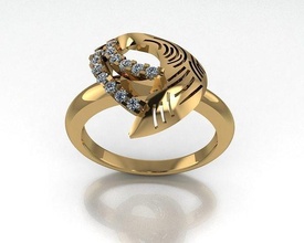 anillo mujer oro joyería joya plata imprimible diamante Boda compromiso Moda enganchar belleza canalla rinoceronte 3d print model - Mito3D