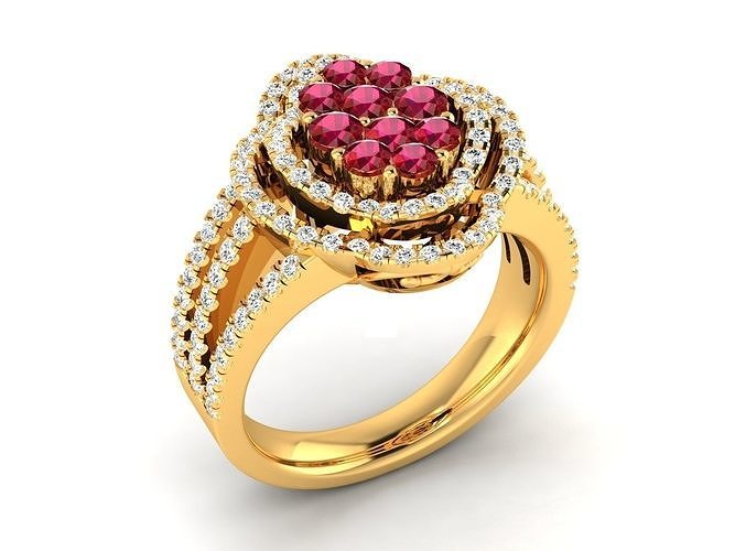 anillo mujer joyería joya banda precioso Boda oro imprimible diamante Moda anillos abultar colección solitario compromiso 3D print model - Mito3D