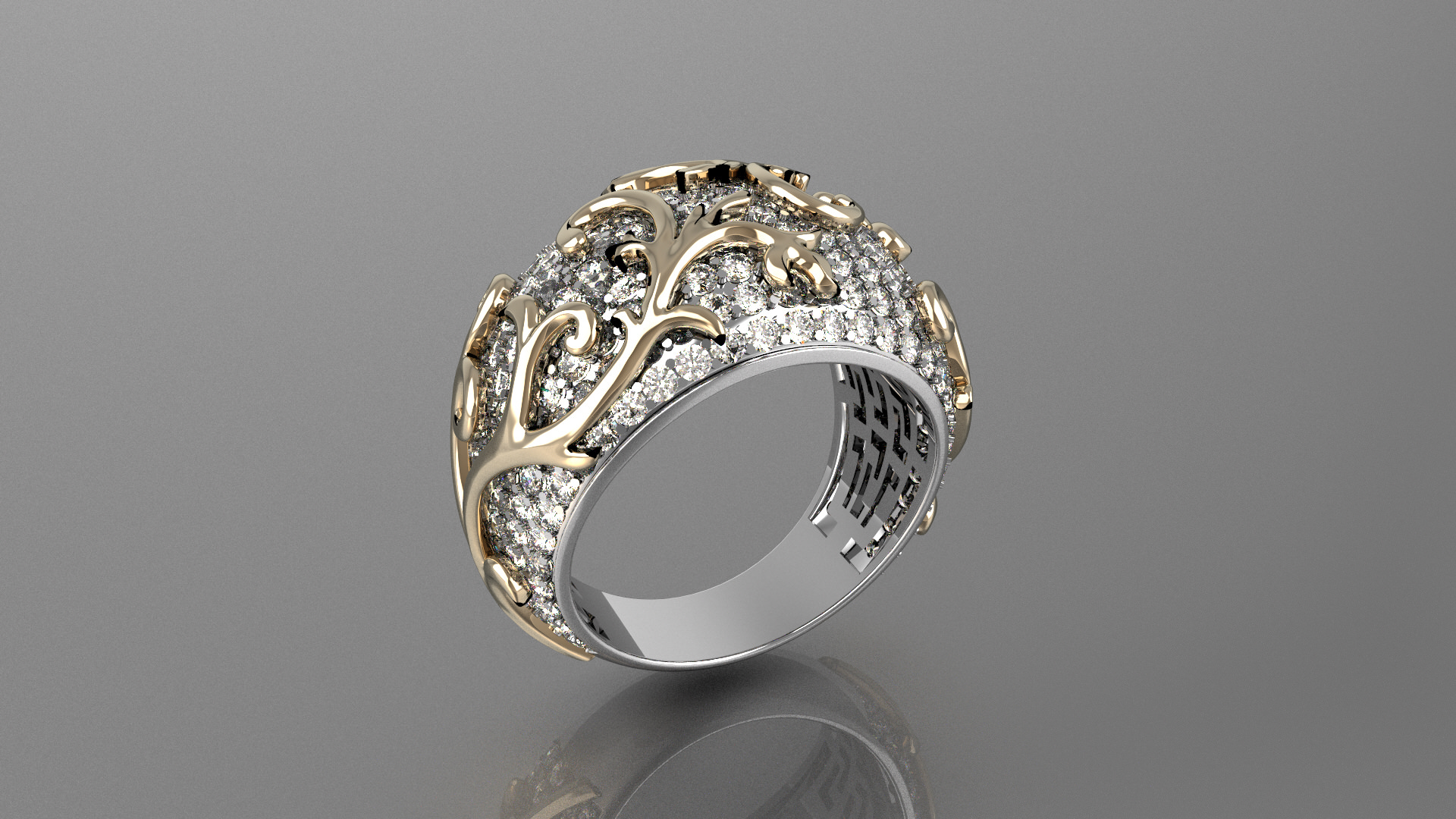 anillo de las mujeres 10 la joyería oro el diamante los caracteres platino joyas carácter humanos ropa anillos 3D print model - Mito3D